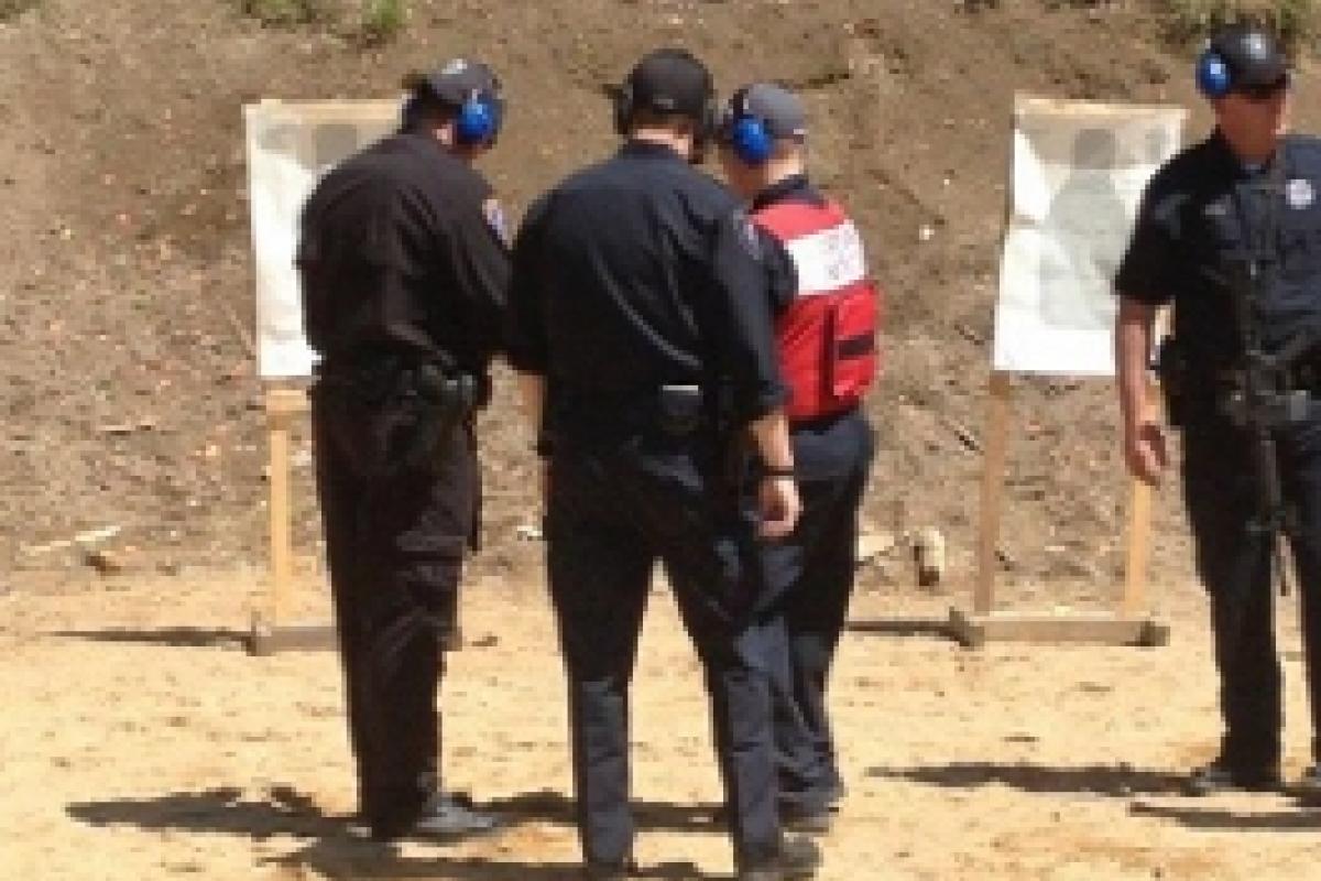 Police officers at the range 10
