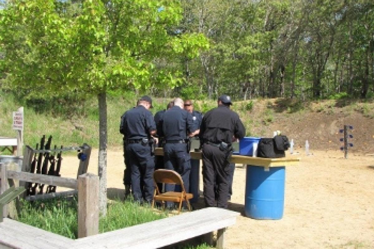 Police officers at the range