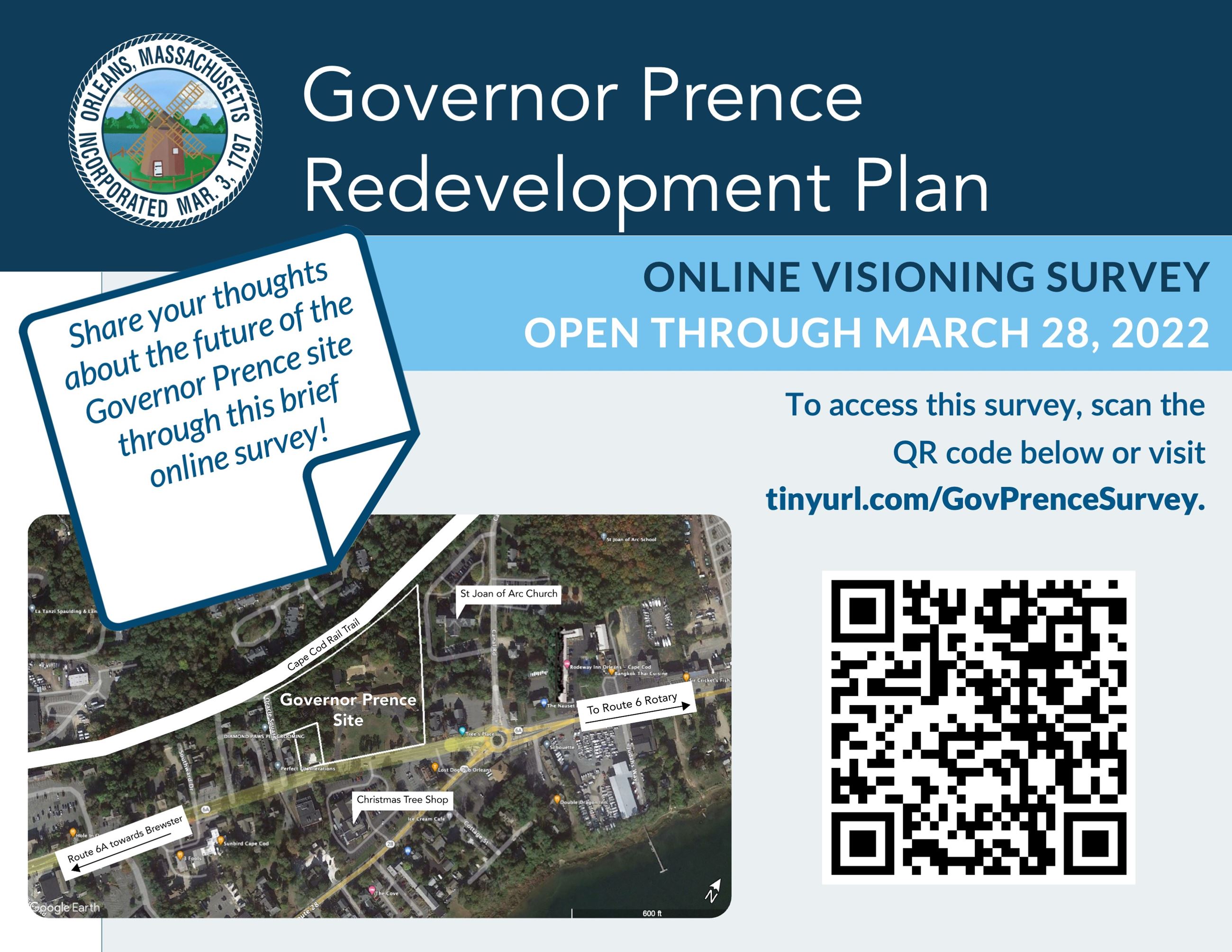 Governor Prence survey Flyer with QR Link to survey